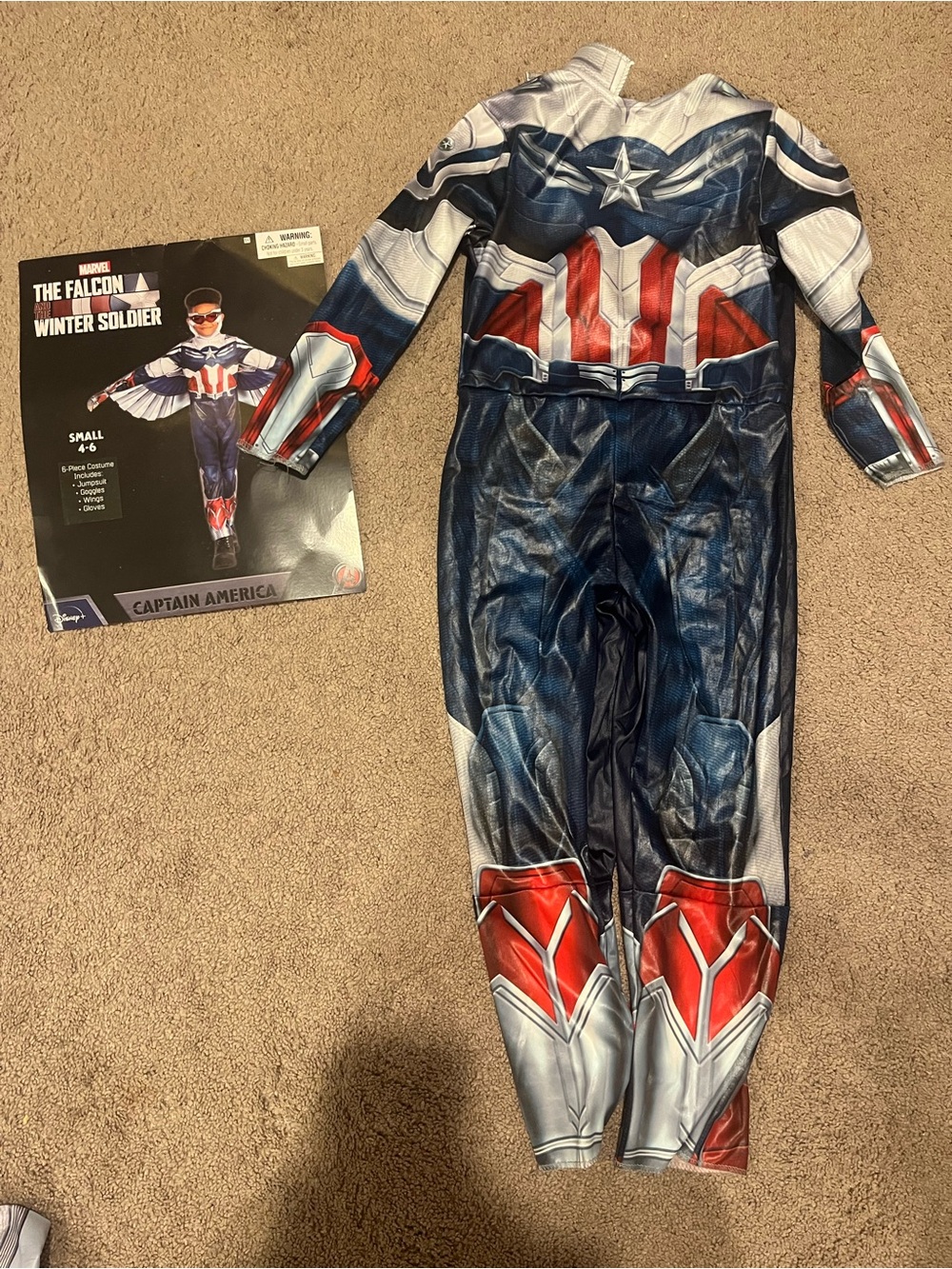 Marvel Captain America Falcon kids Costume - Red, Blue & White